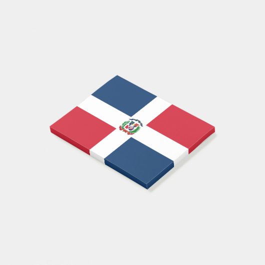 Flagge der Dominikanischen Republik nach dem IT-Sy Post-it Klebezettel (angewinkelt)
