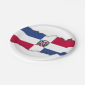 Flagge der Dominikanischen Republik Pappteller (Schrägansicht)