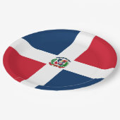 Flagge der Dominikanischen Republik Pappteller (Schrägansicht)