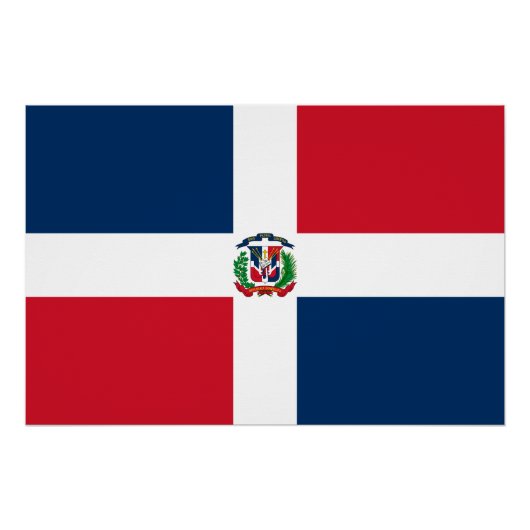 Flagge der Dominikanischen Republik Poster (Vorderseite)