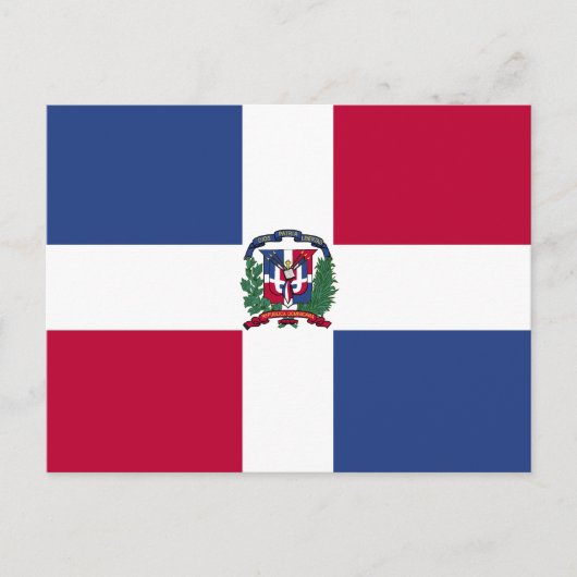 Flagge der Dominikanischen Republik Postkarte (Vorderseite)