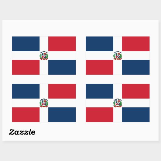 Flagge der Dominikanischen Republik Rechteckiger Aufkleber (Blatt)