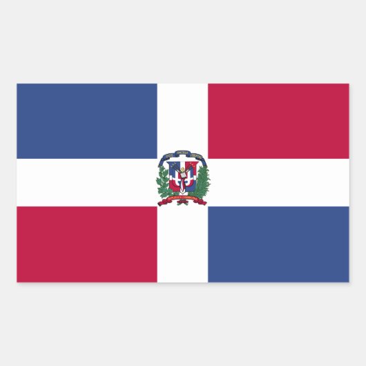 Flagge der Dominikanischen Republik Rechteckiger Aufkleber (Vorderseite)