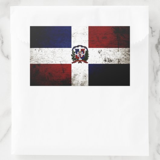 Flagge der Dominikanischen Republik Rechteckiger Aufkleber (Tasche)