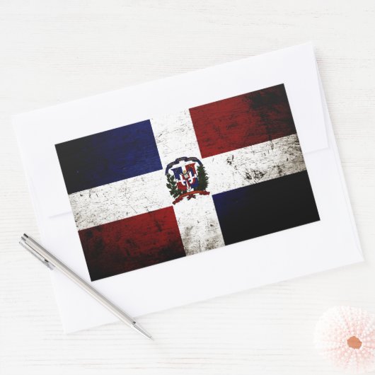 Flagge der Dominikanischen Republik Rechteckiger Aufkleber (Umschlag)
