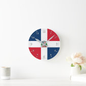 Flagge der Dominikanischen Republik Runde Wanduhr (Zuhause)