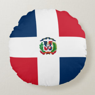 Flagge der Dominikanischen Republik Rundes Kissen