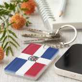 Flagge der Dominikanischen Republik Schlüsselanhänger (Vorderseite rechts)