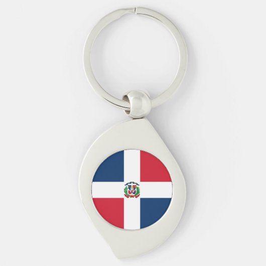 Flagge der Dominikanischen Republik Schlüsselanhänger (Vorderseite)