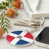 Flagge der Dominikanischen Republik Schlüsselanhänger (Vorderseite rechts)