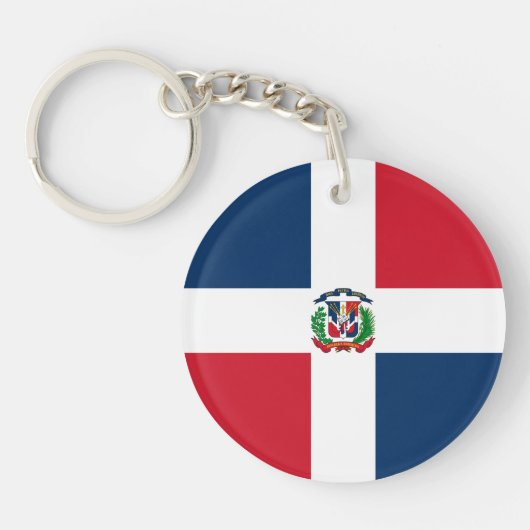 Flagge der Dominikanischen Republik Schlüsselanhänger (Vorderseite)