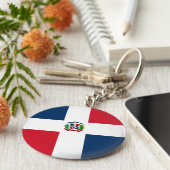 Flagge der Dominikanischen Republik Schlüsselanhänger (Seite)