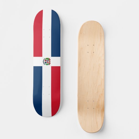 Flagge der Dominikanischen Republik Skateboard (Vorderseite)