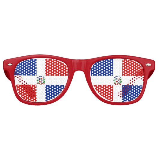 Flagge der Dominikanischen Republik Sonnenbrille (Vorderseite)