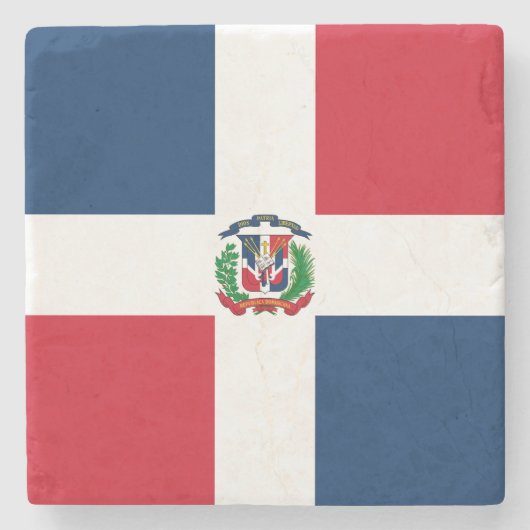 Flagge der Dominikanischen Republik Steinuntersetzer (Vorderseite)