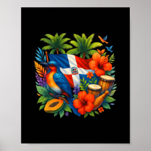 Flagge der Dominikanischen Republik Urlaub Reise T Poster