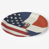 Flagge der Dominikanischen Republik | US D.R. Pappteller (Schrägansicht)