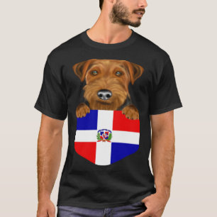 Flagge der Dominikanischen Republik Welsh Terrier  T-Shirt