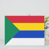 Flagge der Drusenreligion Karte (Stehend Vorderseite)