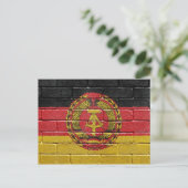 Flagge der ehemaligen Deutschen Demokratischen Rep Postkarte (Stehend Vorderseite)
