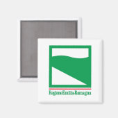 Flagge der Emilia Romagna (Italien) Magnet (Vorderseite/Rückseite)