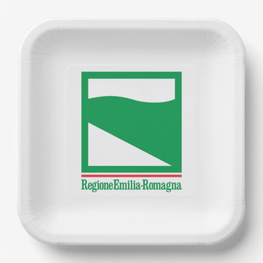 Flagge der Emilia Romagna (Italien) Pappteller (Vorderseite)