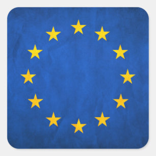 Flagge der europäischen Gewerkschaft, EU Quadratischer Aufkleber