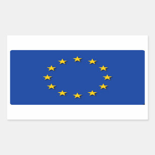 Flagge der Europäischen Union / EU-Flagge Rechteckiger Aufkleber
