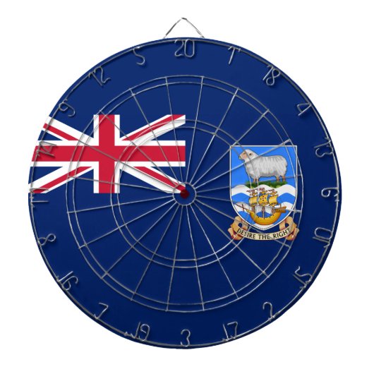 Flagge der Falklandinseln (Britisches Hoheitsgebie Dartscheibe (vorne)