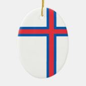 Flagge der Färöer (Dänemark) Keramik Ornament (Vorne)