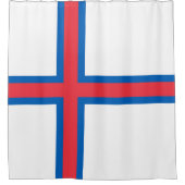 Flagge der Färöer Duschvorhang (Vorderseite)
