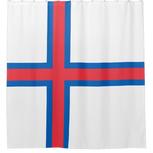 Flagge der Färöer Duschvorhang (Vorderseite)