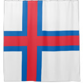 Flagge der Färöer Duschvorhang (Vorderseite)