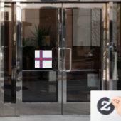 Flagge der Färöer Fensteraufkleber (Büro Tür)