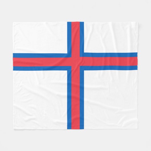 Flagge der Färöer Fleecedecke (Vorderseite (Horizontal))