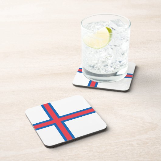 Flagge der Färöer Getränkeuntersetzer (Rechte Seite)