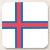 Flagge der Färöer Getränkeuntersetzer (Vorderseite)