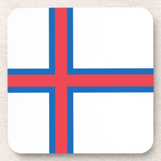 Flagge der Färöer Getränkeuntersetzer (Vorderseite)