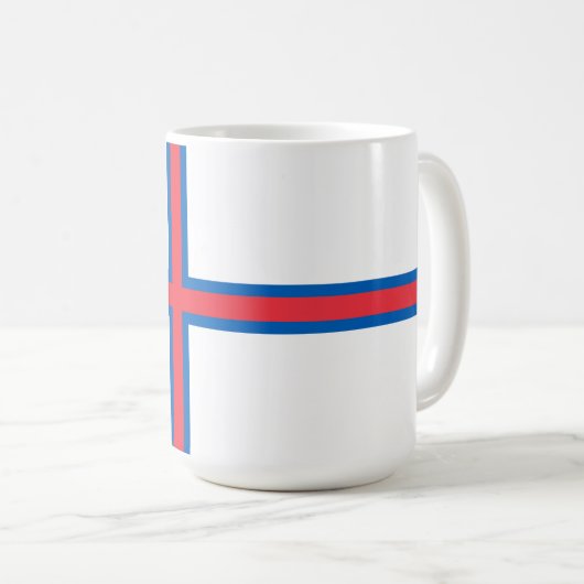 Flagge der Färöer Kaffeetasse (VorderseiteRechts)