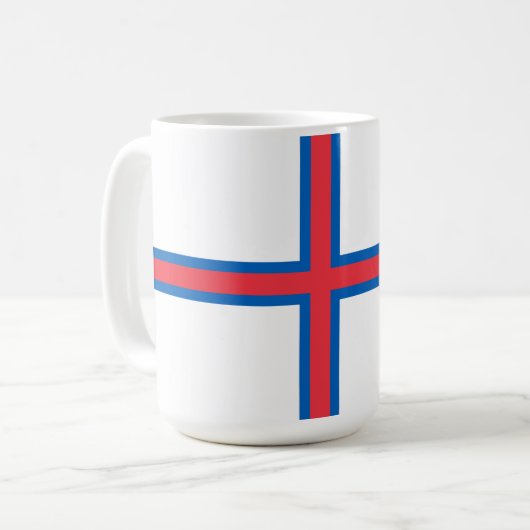Flagge der Färöer Kaffeetasse (Vorderseite Links)