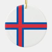Flagge der Färöer Keramik Ornament (Vorne)