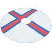 Flagge der Färöer Polyester Weihnachtsbaumdecke (Schrägansicht)