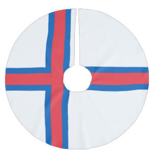 Flagge der Färöer Polyester Weihnachtsbaumdecke