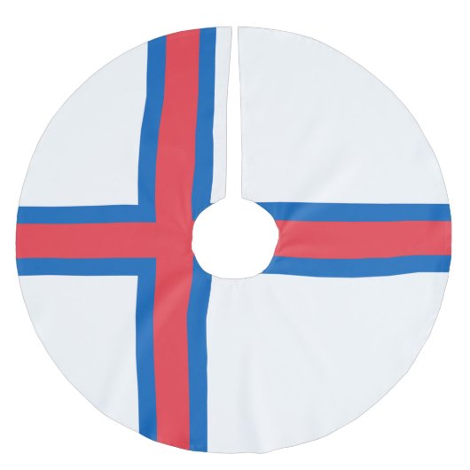 Flagge der Färöer Polyester Weihnachtsbaumdecke (Vorderseite)