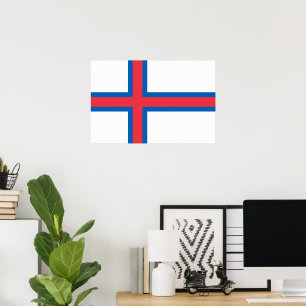 Flagge der Färöer Poster