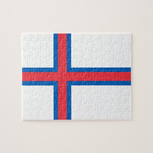Flagge der Färöer Puzzle (Horizontal)