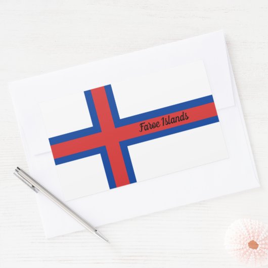 Flagge der Färöer Rechteckiger Aufkleber (Umschlag)