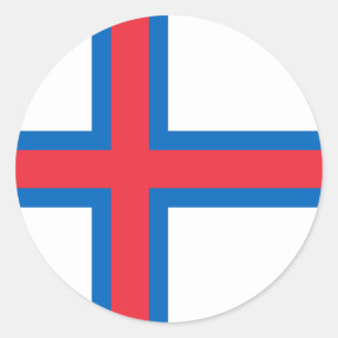 Flagge der Färöer Runder Aufkleber