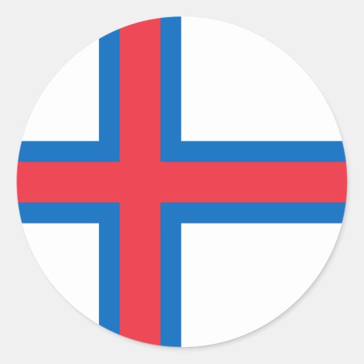 Flagge der Färöer Runder Aufkleber (Vorderseite)