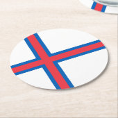 Flagge der Färöer Runder Pappuntersetzer (Angewinkelt)